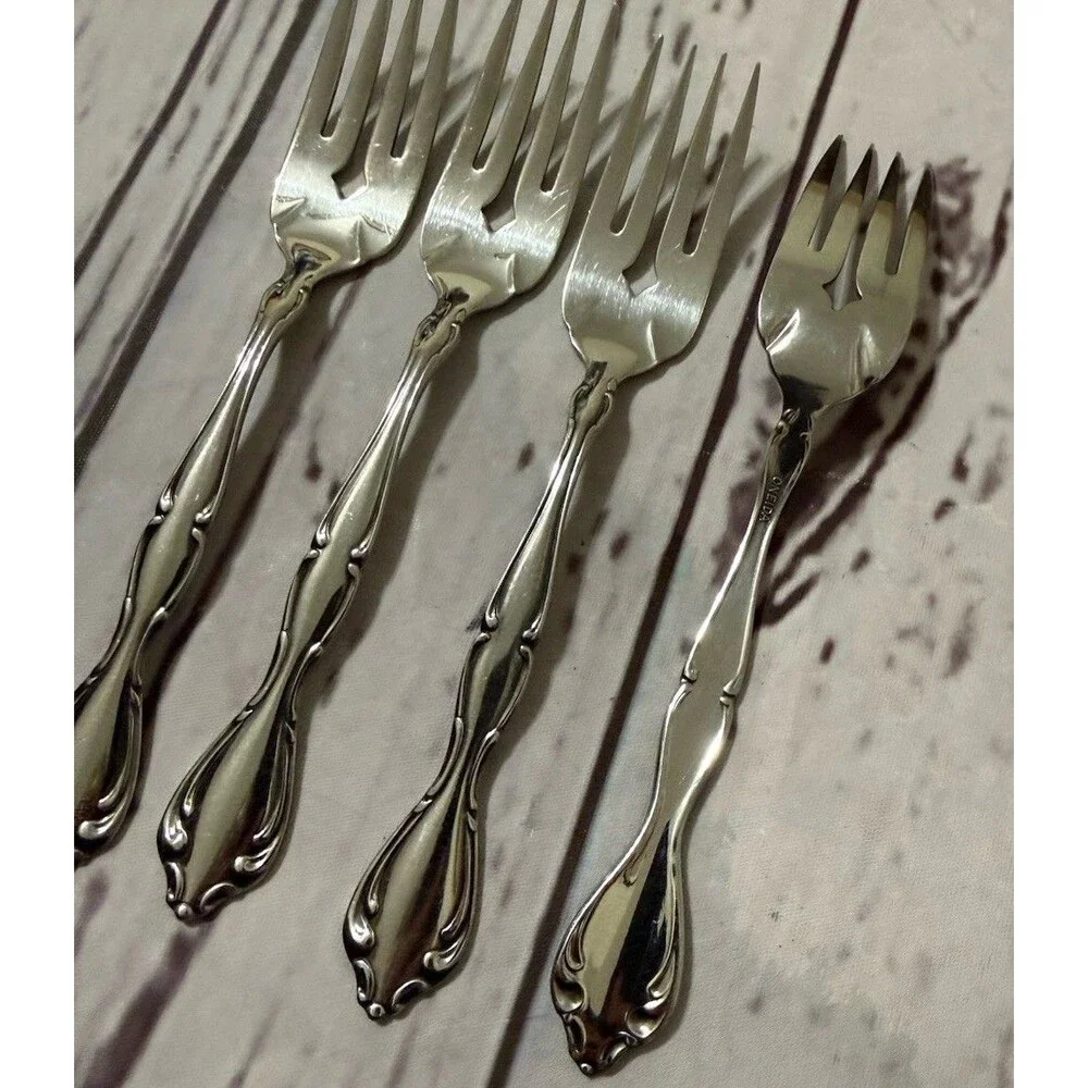 Oneida Cantata Stainless Salad Forks 6 5/8” X 4 Flatware Silverware